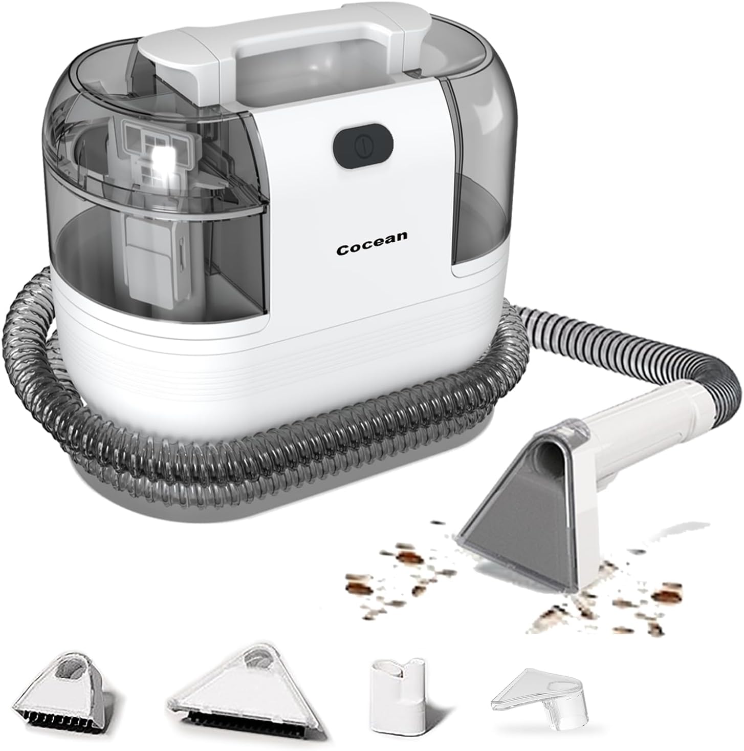 COCEAN Multi-Purpose Portable Upholstery Cleaner, Carpet Cleaner Machine Powerful Suction Spot Cleaning, Deep Stain Cleaning for Carpet, Car Seats, Pets, Couches, with Dual Size BrushHead