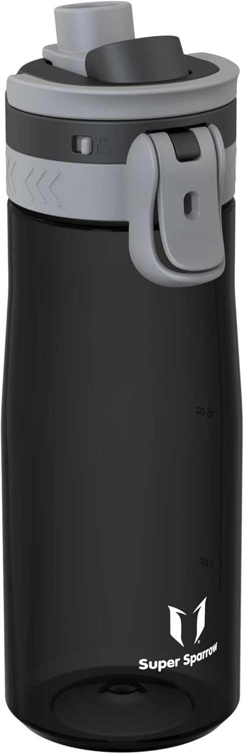Super Sparrow Water Bottle - 500ml/750ml/1L - One-Tap TouchGulp Bottle - Non-Toxic BPA Free - Lightweight & Sustainable Tritan Water Bottles for Sports, Travel, Outdoors