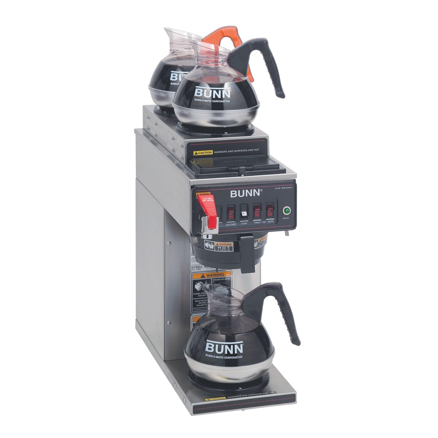 Bunn 120-cup Automatic Commercial Coffee Maker with 3 Warmers, 12950.0213, Black/Stainless (120V)