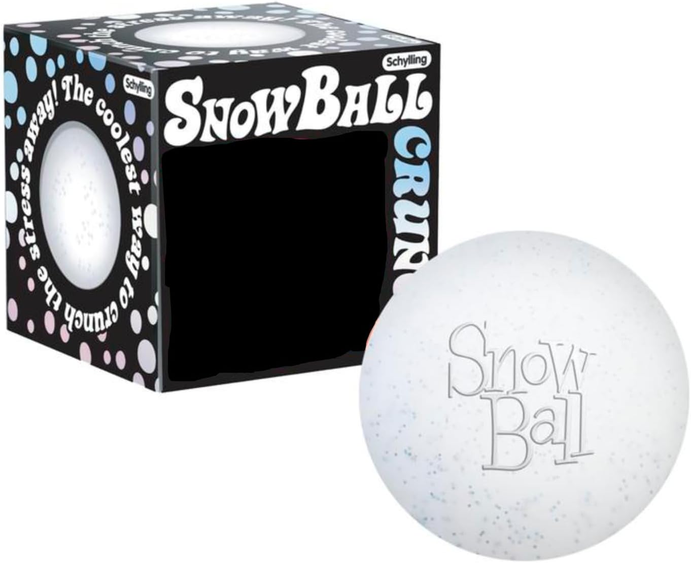 Snowball Crunch Fidget Stress Toy, Squishy Stress Ball, Snow Ball Squishy Stress Drop Malt Snow Balls Sensory for Anxiety Stress Relief, Easter Birthday Party Favors (White)