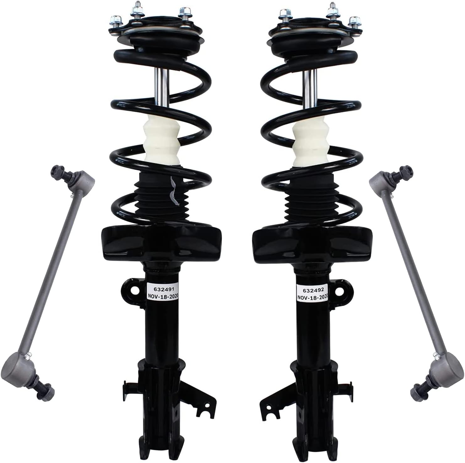 Detroit Axle - Front Struts w/Coil Spring Sway Bar Links Replacement for 2007-2014 Honda CR-V - 4pc Set