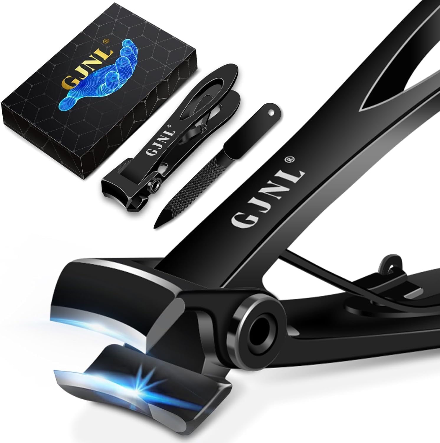 Nail Clippers for Men Thick Nails - Heave Duty Sharp Toe Nail Clippers with 16mm Wide Jaw Opening, Large Toenail Clippers for Seniors for Thick Toenails