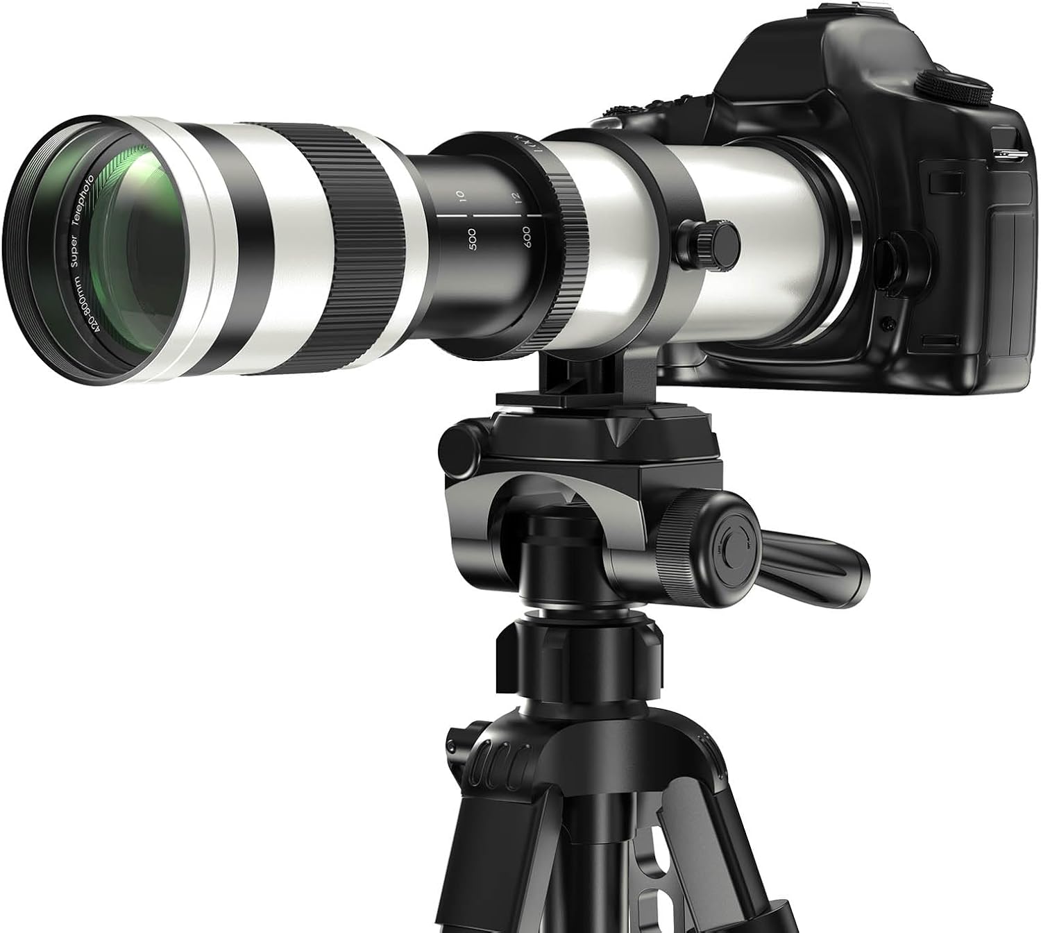 EF/EF-S 420-800mm F8.3 Telephoto Zoom Lens(MF) for Canon EOS Rebel T8i/T7i/T7/T6i/T5/T3i/T2i/XSi/SL3/SL2/T100/90D/80D/70D/50D/5D Mark IV/6D II/7D II/1D X III II-Manual Focus DSLR Cameras Lenses(White)