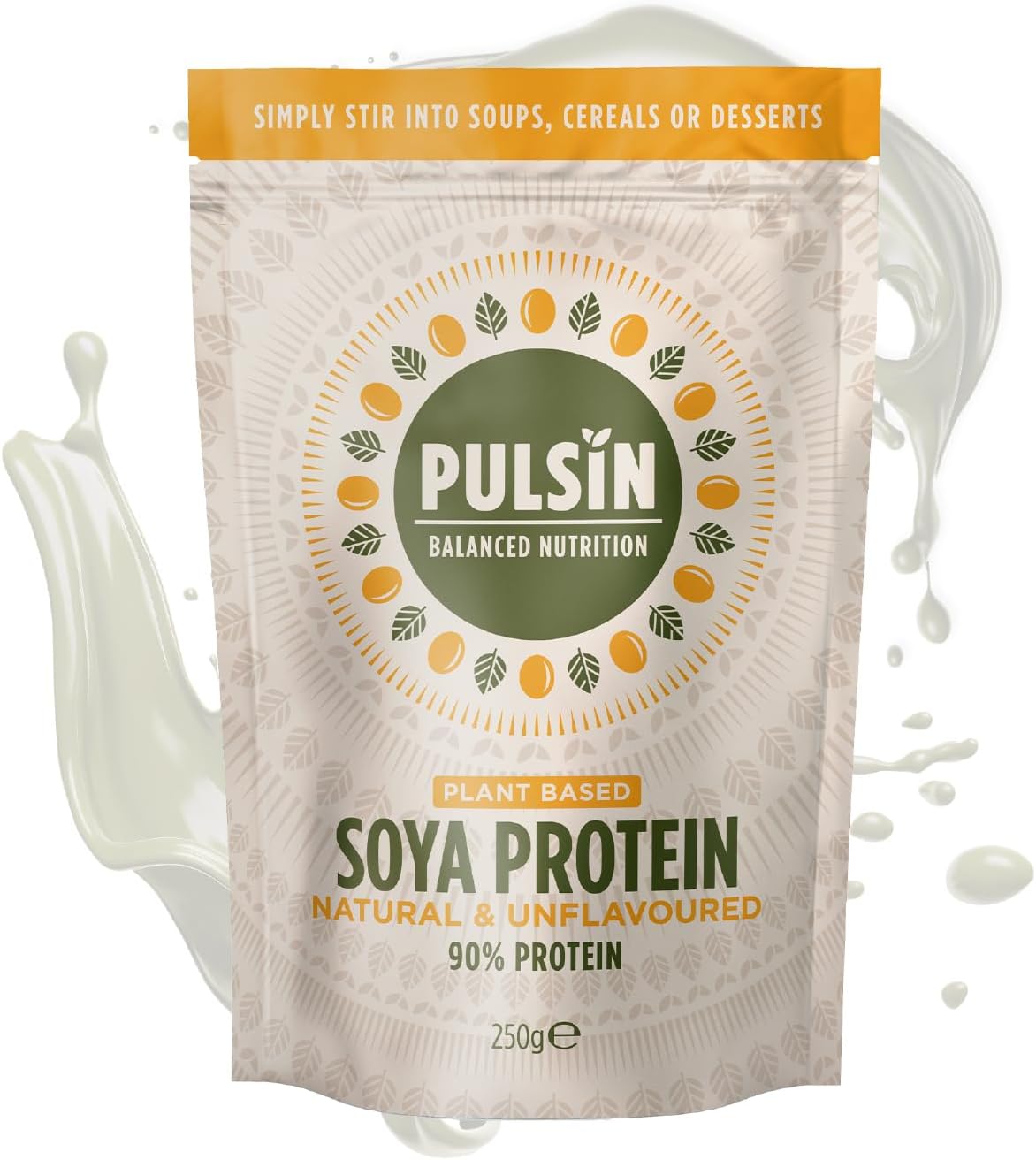 Pulsin - Unflavoured Vegan Soya Protein Powder - 250g - 9g Protein, 0.1g Carbs, 39 Kcals Per Serving - Gluten Free, Plant Based, Palm Oil Free & Dairy Free Protein