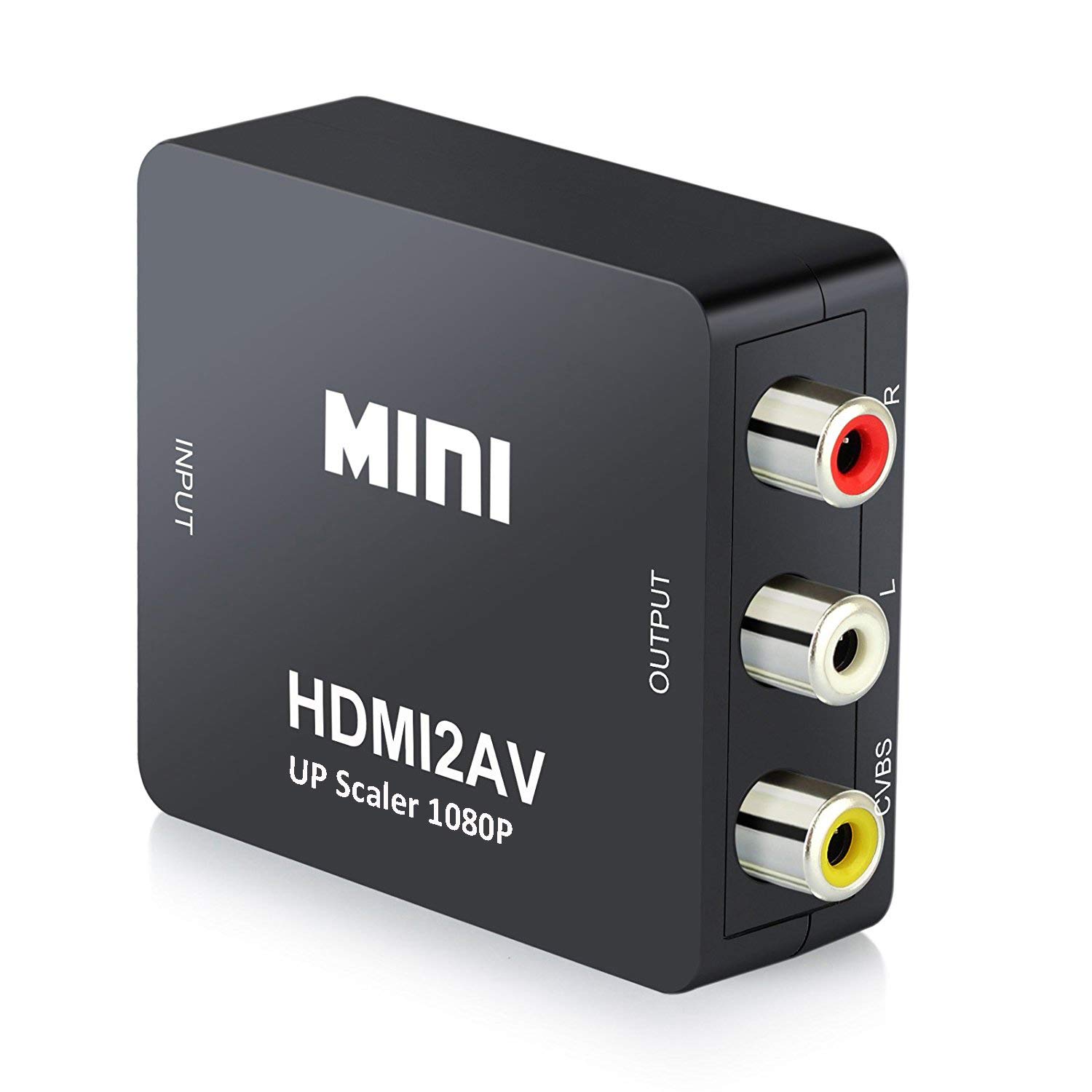 QGECEN HDMI to RCA Adapter, HDMI to AV CVBS Composite Video Audio Converter for New PS4 Xbox Android TV Box Laptop Chromecast DVD Camera to Old TV Monitor
