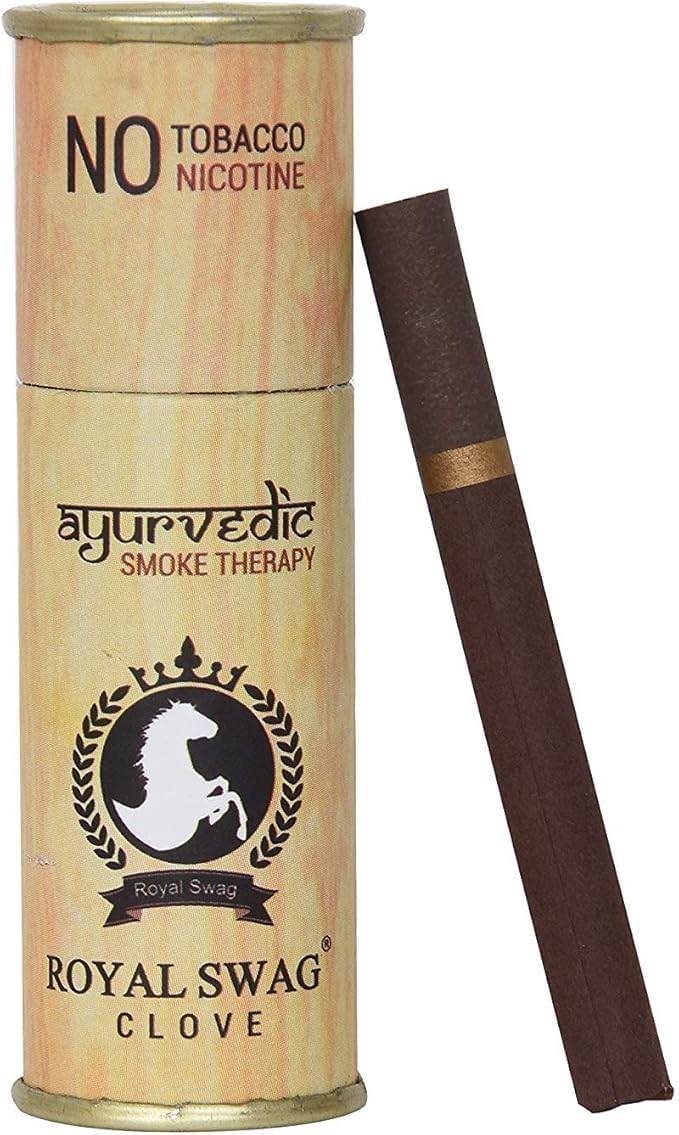 Royal Swag Clove Herbal Ayurvedic Cigarettes - Tabacco Free - Nicotine Free (Pack of 1 = 5Pcs)