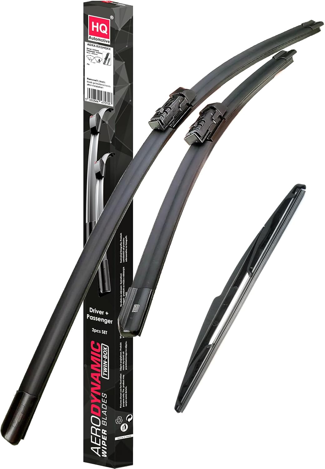 HQ Automotive Wiper Blades for Toyota Prius (2016-2021) Front Rear Kit, Adc61-821|Hq16P