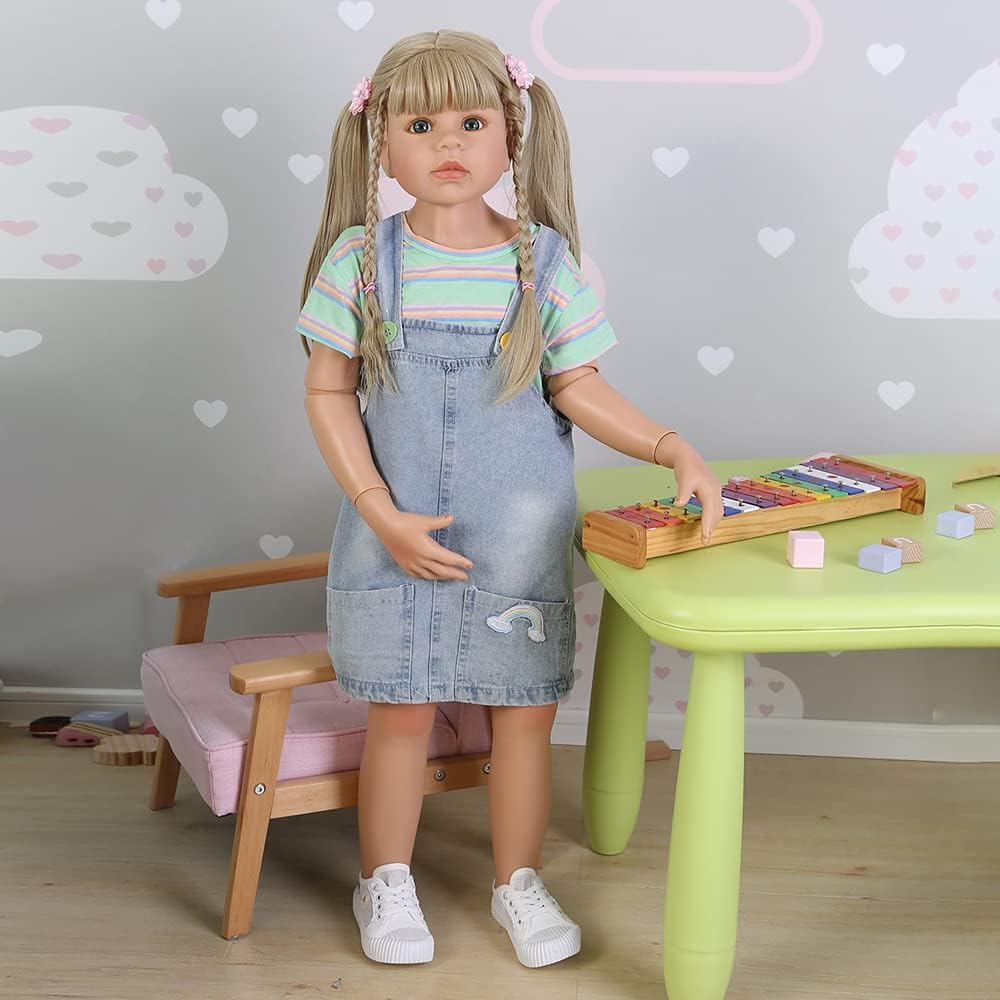 yuela 98CM Toddler baby girl Original Masterpiece Doll 3-4years old real baby dress model ball jointed body doll collectibles