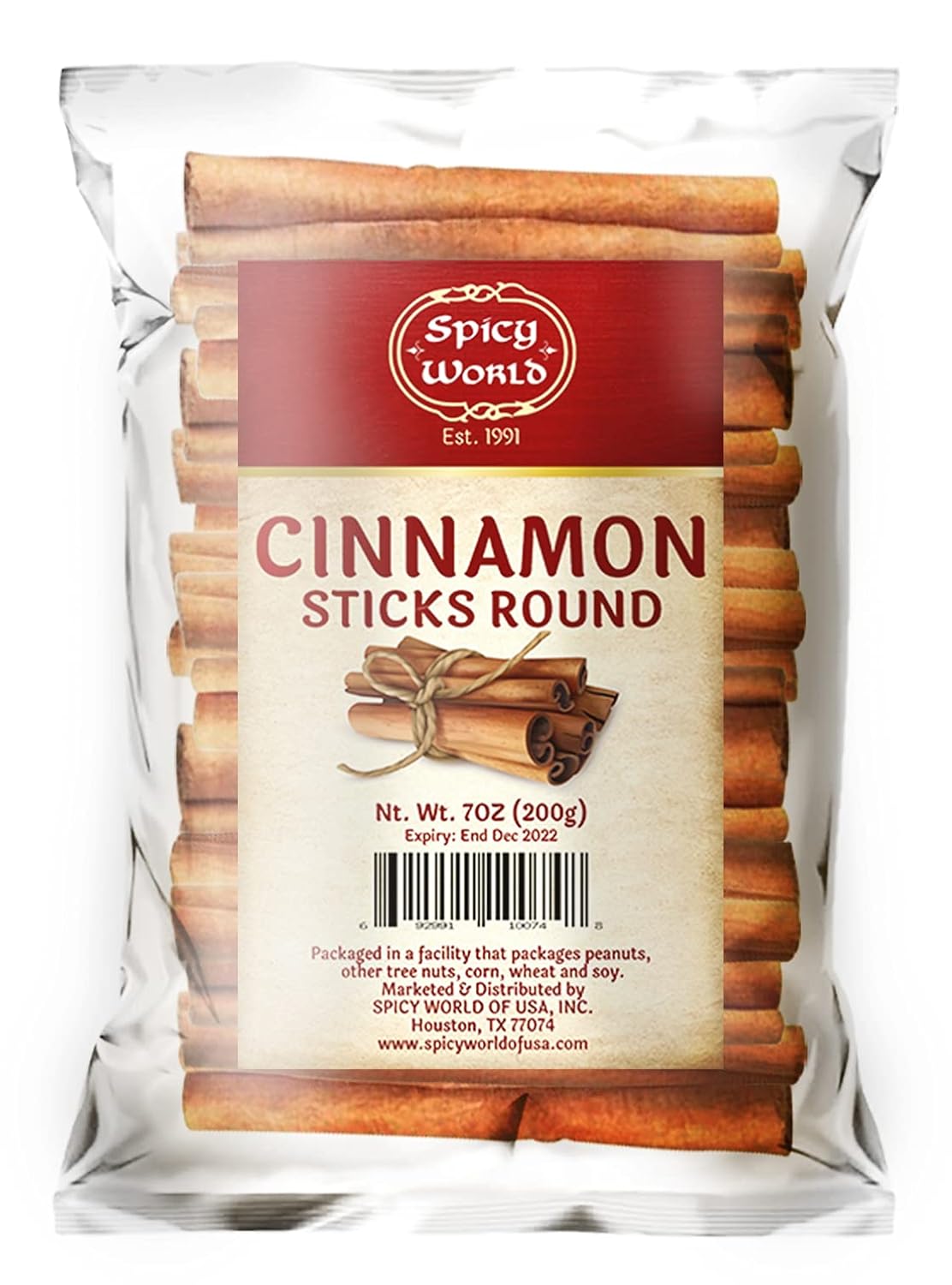 Spicy World Cinnamon Sticks 7 Ounce Bag - 36-44 Sticks - Perfect for Baking, Cooking & Beverages - 3+ Inches Length - Cassia Saigon Cinnamon from Vietnam