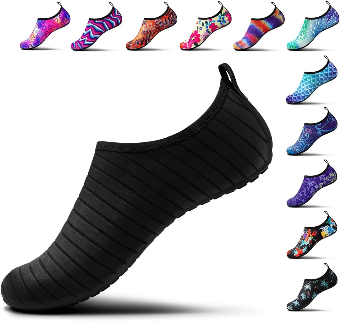 SIMARI Water Shoes Women Men Aqua Socks Beach Barefoot Quick Drying Aqua Aerobics Swim Pool Non Slip Outdoor Travel Essentials Surf River Lake Snorkeling Kayak Yoga Adult Youth