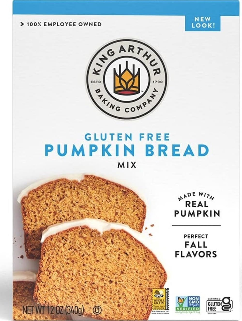 King Arthur, Gluten Free Pumpkin Bread + Muffin Mix, Gluten-Free, Non-GMO Project Verified, Certified Kosher, 12 Ounces