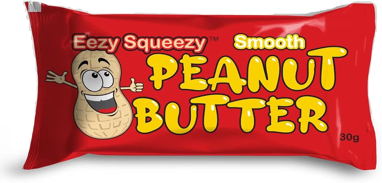 Eezy Squeezy Smooth Peanut Butter Sachets, 30g Individual Portions (10)