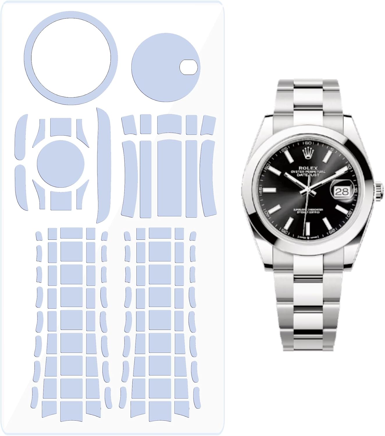 Protective Film for Rolex Datejust 41mm Ref. 126300 126301. Transparent skin full watch Screen Protector Body Cover Sticker(Full Body Film x2) N
