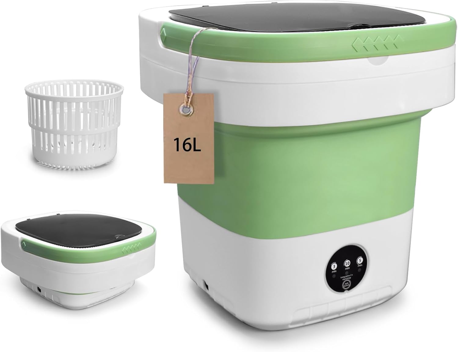Portable Washing Machine, 16L Mini Washer Foldable and Dryer with 3 Modes Deep Cleaning, Upgraded Small Collapsible Laundry for Travel, Home, Apartment, Hotel and camping