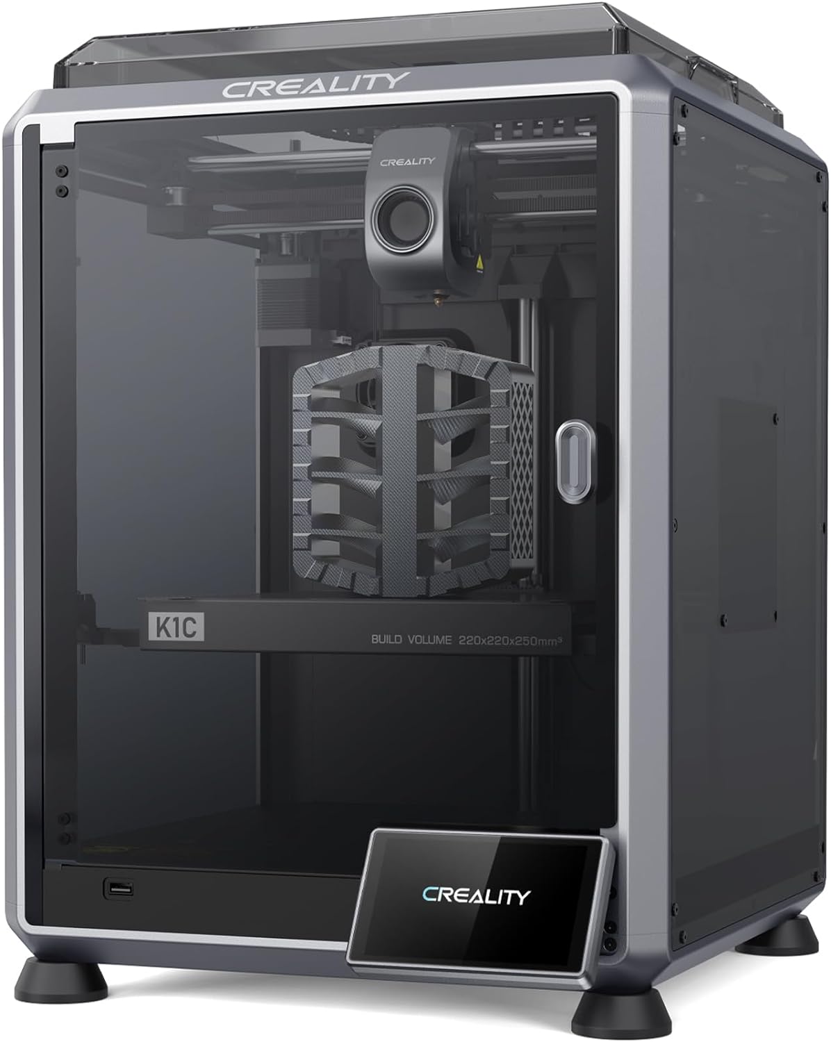 Creality K1C 3D Printer, 2024 New Version 600mm/s High-Speed Auto Leveling Clog-Free Robust Direct Extruder K1 SE Upgraded 3D Printer with AI Camera 300°C Printing Support Carbon Fiber Filaments