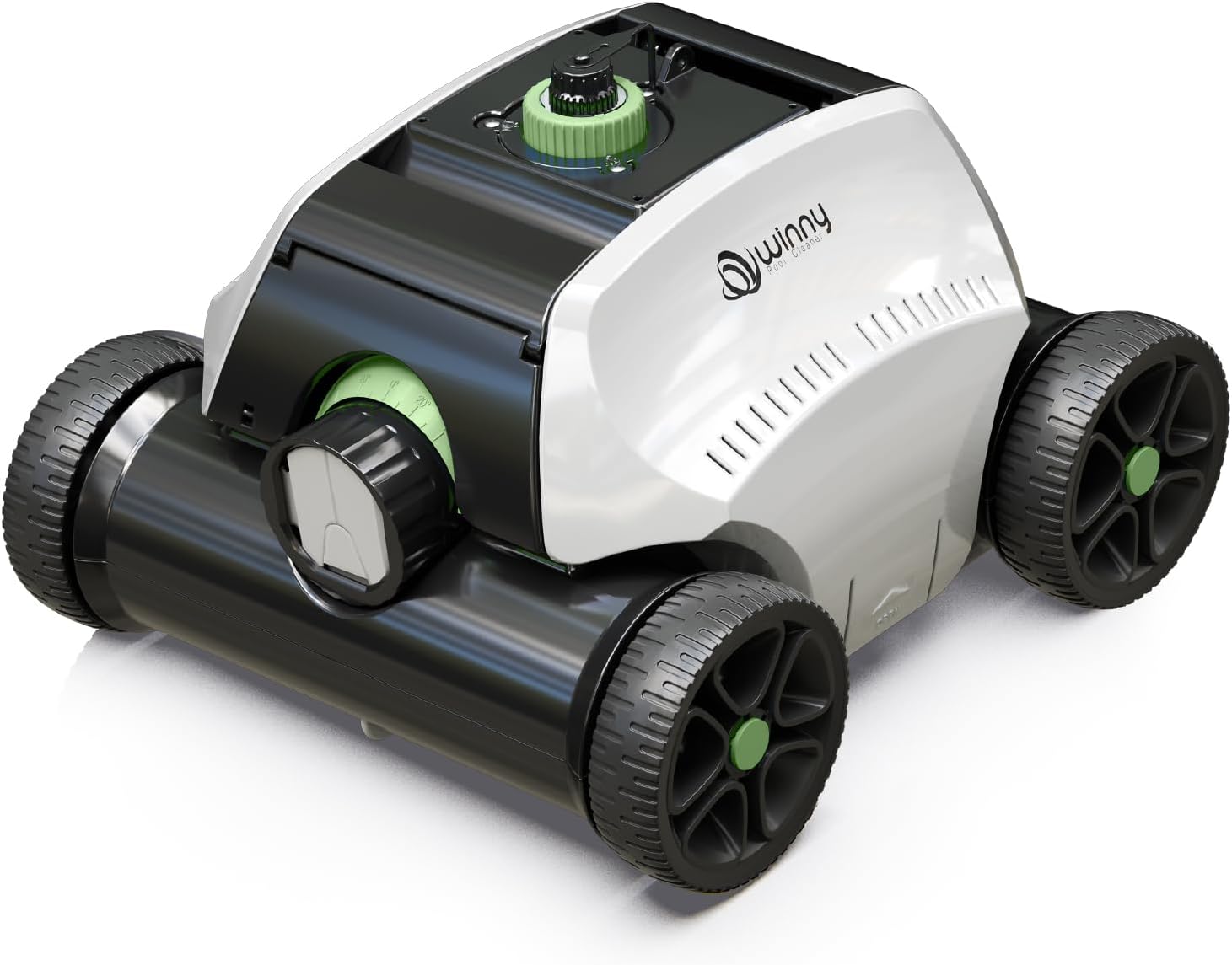 Cordless Robotic Pool Vacuum for Above Ground Pools, 130-Mins Runtime Pool Cleaner with Self-Parking & 1300 Sq. Ft Coverage, Powerful Suction & 6600mAh Battery for Longer Lifespan (White&Green)