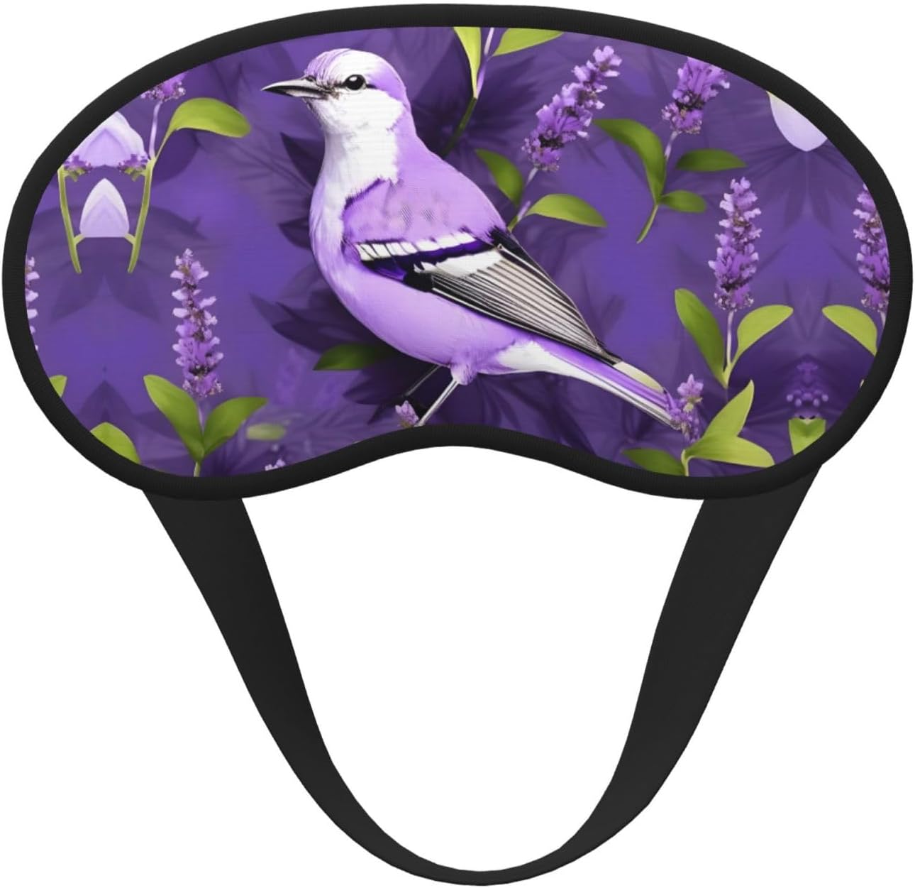 Bird in Purple Lavender Floral Flowers Print Sleep Mask Soft Cover Eye No Pressure for Sleeping, Eye Masks for Side Sleepers