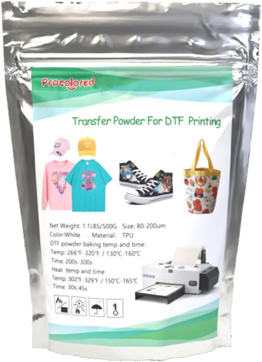 Procolored 1KG DTF Powder, Hot Melt Adhesive DTF Powder Work with DTF Transfer Film and DTF Printer for Material Fabric
