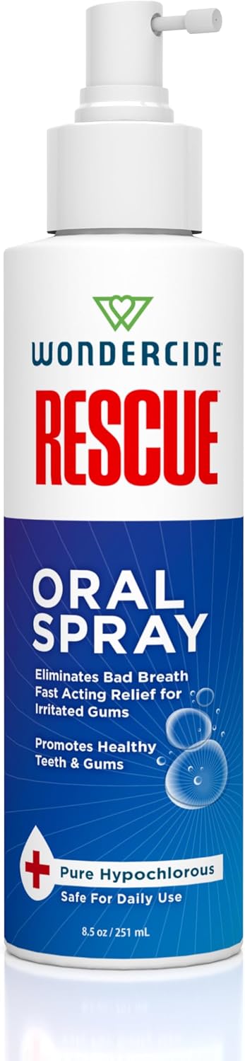 Wondercide Rescue - Oral Spray for Dogs and Cats – Freshens Breath, Soothes Gums, Alcohol Free Daily Dental Care with Pure Hypochlorous – 8.5 oz