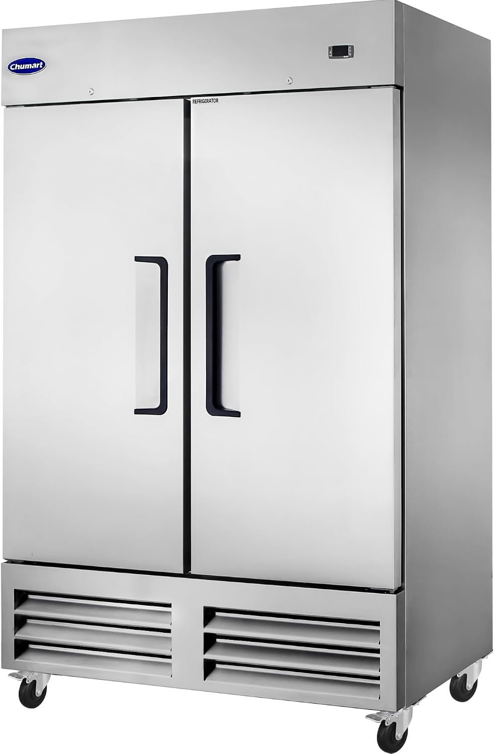 54" W Commercial Refrigerator with 2 door Stainless Steel 49 Cu. Ft Reach-in Refrigerator 6 Adjustable shelves Fan Cooling Fridge for Restaurant, Commercial Kitchen, Shop, ETL Certification