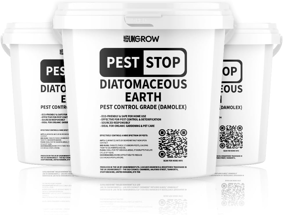 Diatomaceous Earth Pest Control - Ultra Fine Food Grade, Secure Bucket Packaging, UK-Made for Comprehensive Insect Defence (2 Litre, Strong Bucket)