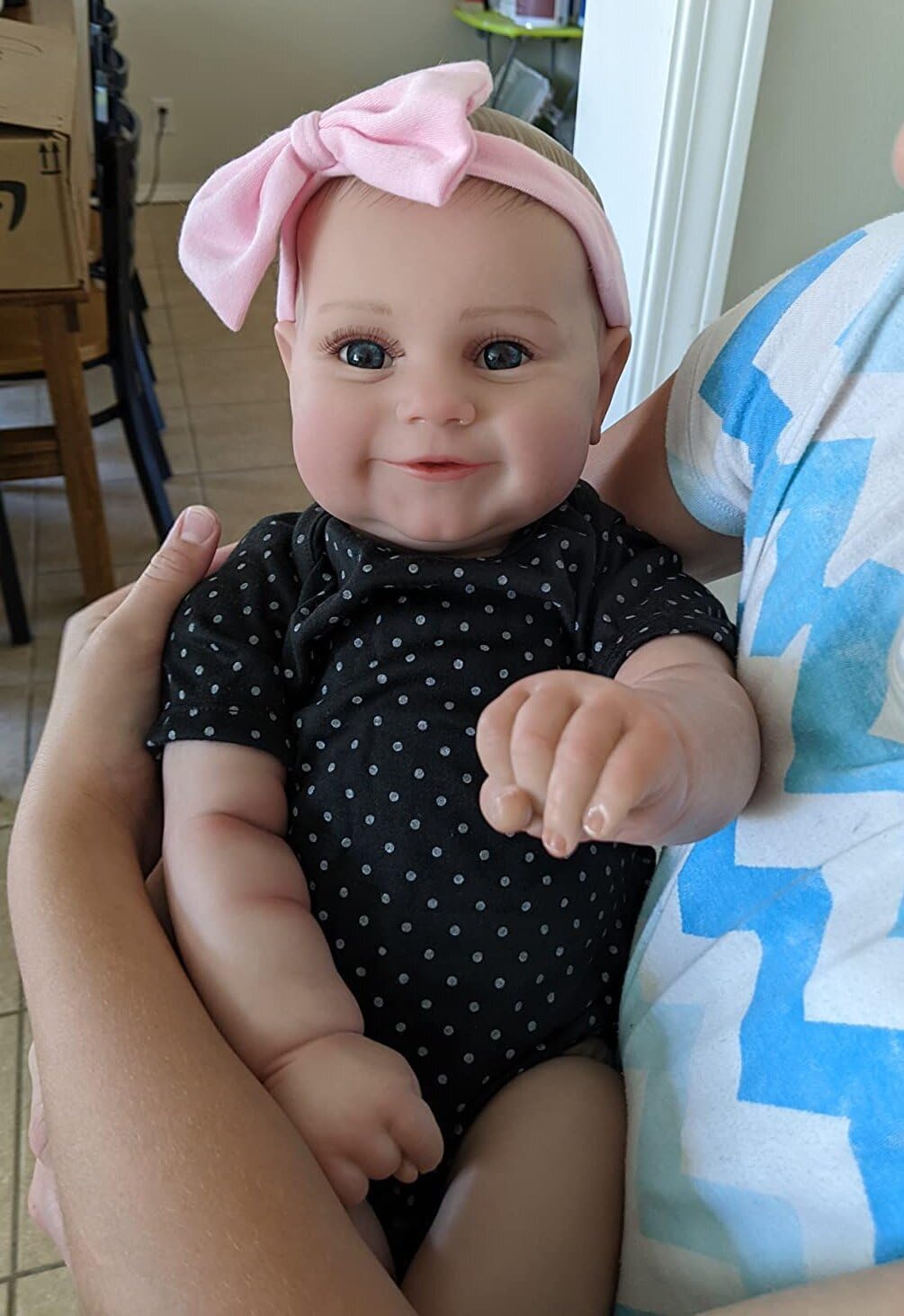 iCradle Reborn Baby Dolls 20 inch 50cm Two Options Reborn Baby Doll Toddler Lifelike Real Soft Maddie with Hand-Drawing Hair Handmade Doll