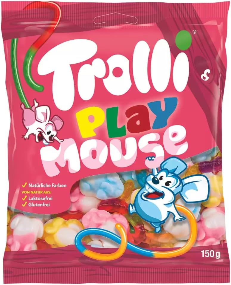 Trolli Play Mouse Mice Fruit Flavour Gummy Sweets 150g (Pack of 3)
