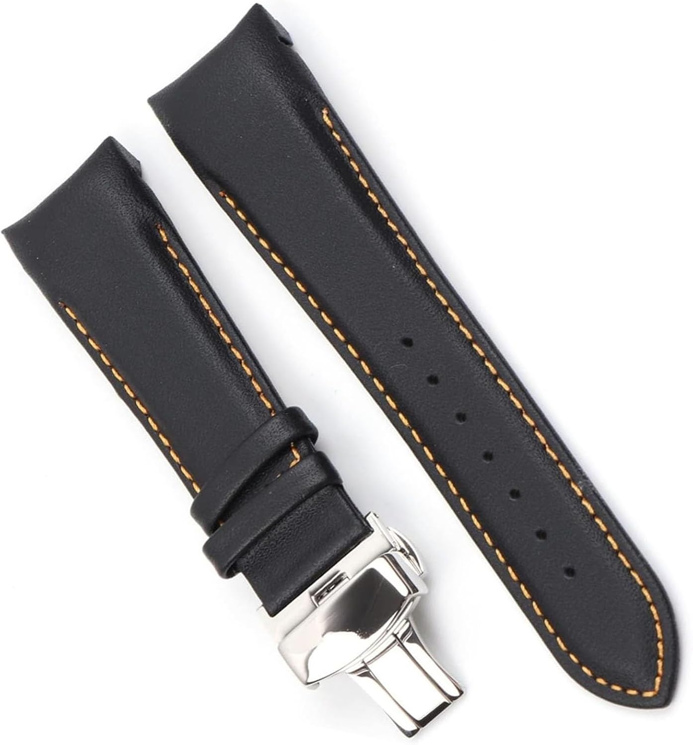 INSTR Curved End Leather Watchband For Tissot T035 Automatc Man Watch Band Strap with Steel Buckle Wrist Bracelet