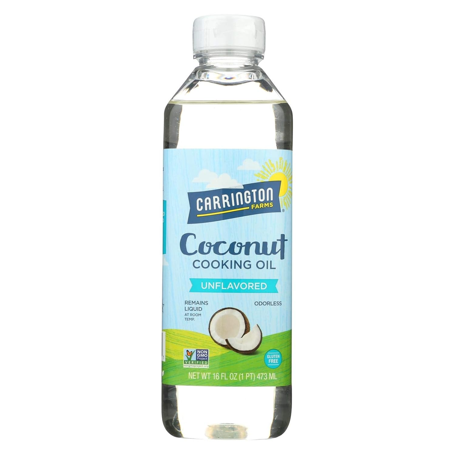 Carrington Farms Organic Liquid Coconut Oil - Gluten Free & Non-GMO - Nutrient Dense Alternative for Baking & Cooking (16oz)