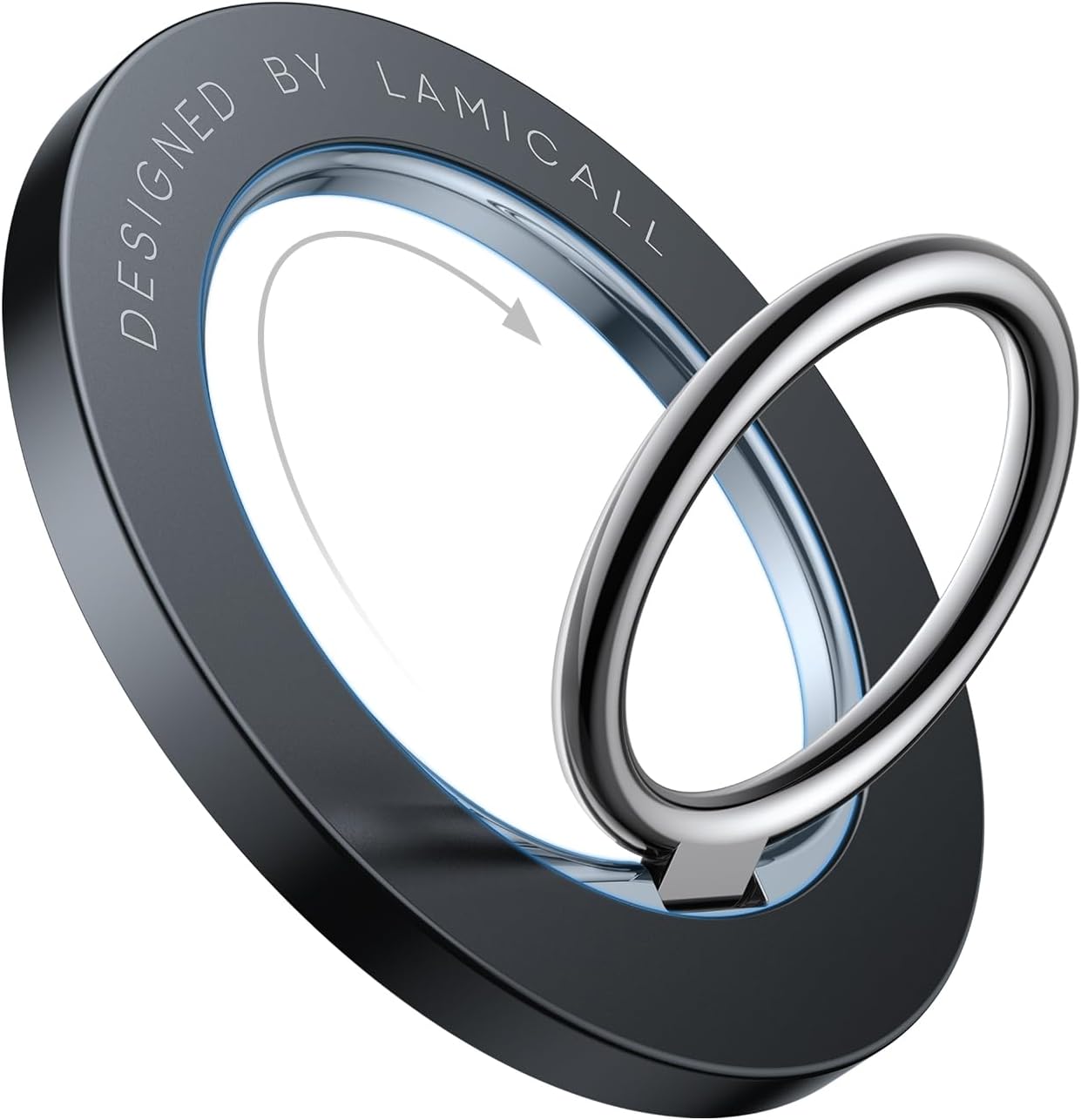 Lamicall Magnetic Phone Ring Holder for MagSafe, [Flexible 360° Rotation] Magnet Finger Ring Grip Stand Holder, Fit for iPhone 16 15 14 13 12, Pro, Pro Max, Plus, Mag Safe Accessories, Misty Black