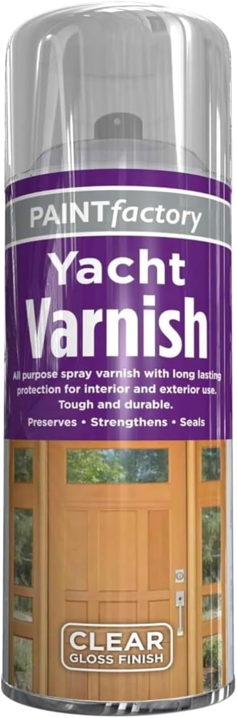 All Purpose Yacht Varnish 400ML - Professional Gloss Finish Spray Wood Color Paint - 13.5 Ounce, Clear