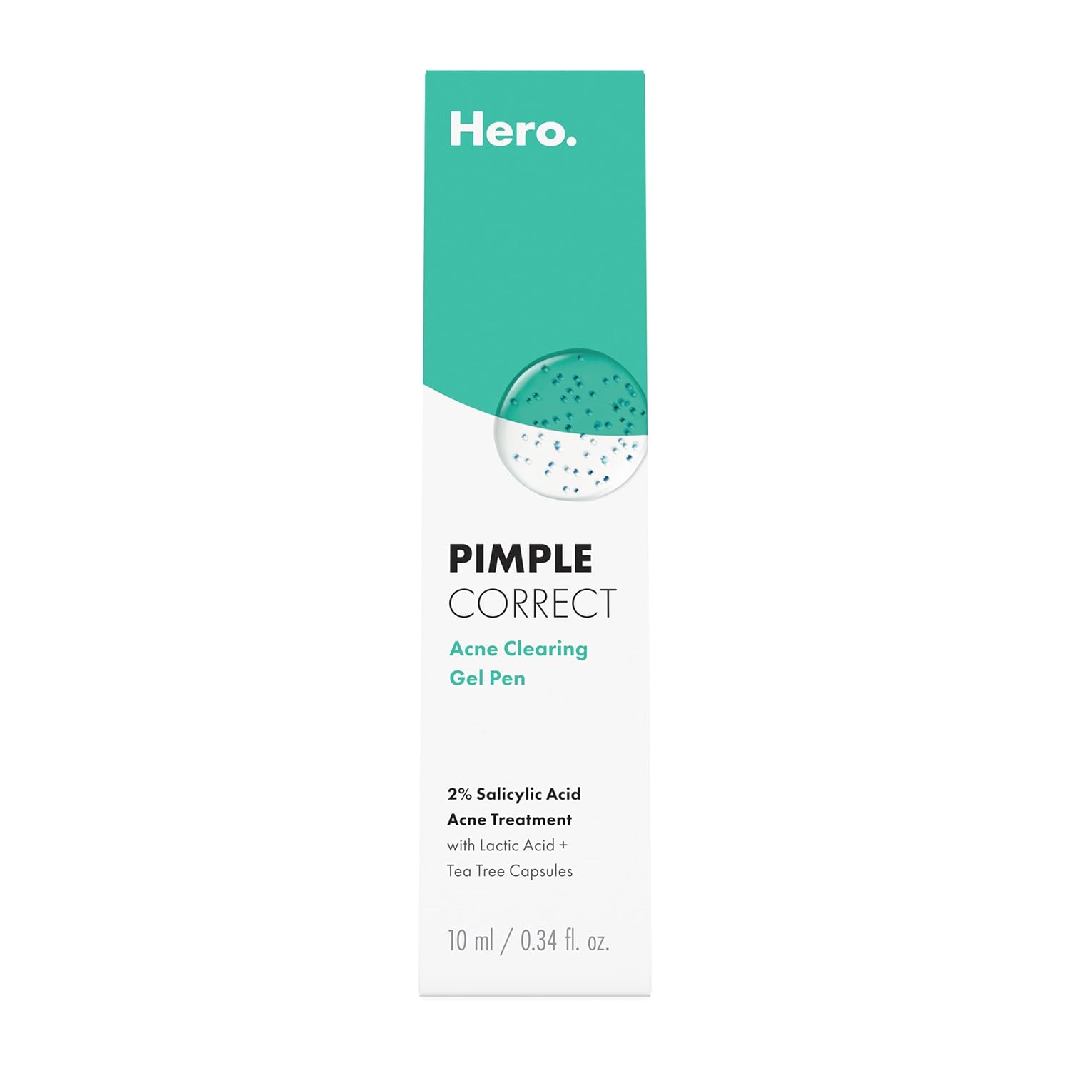 Hero Cosmetics Pimple Correct Acne Clearing Gel Pen - Maximum Strength 2% Salicylic Acid, Non-Drying Formula for Early Stage and Emerging Pimples (1 Count)