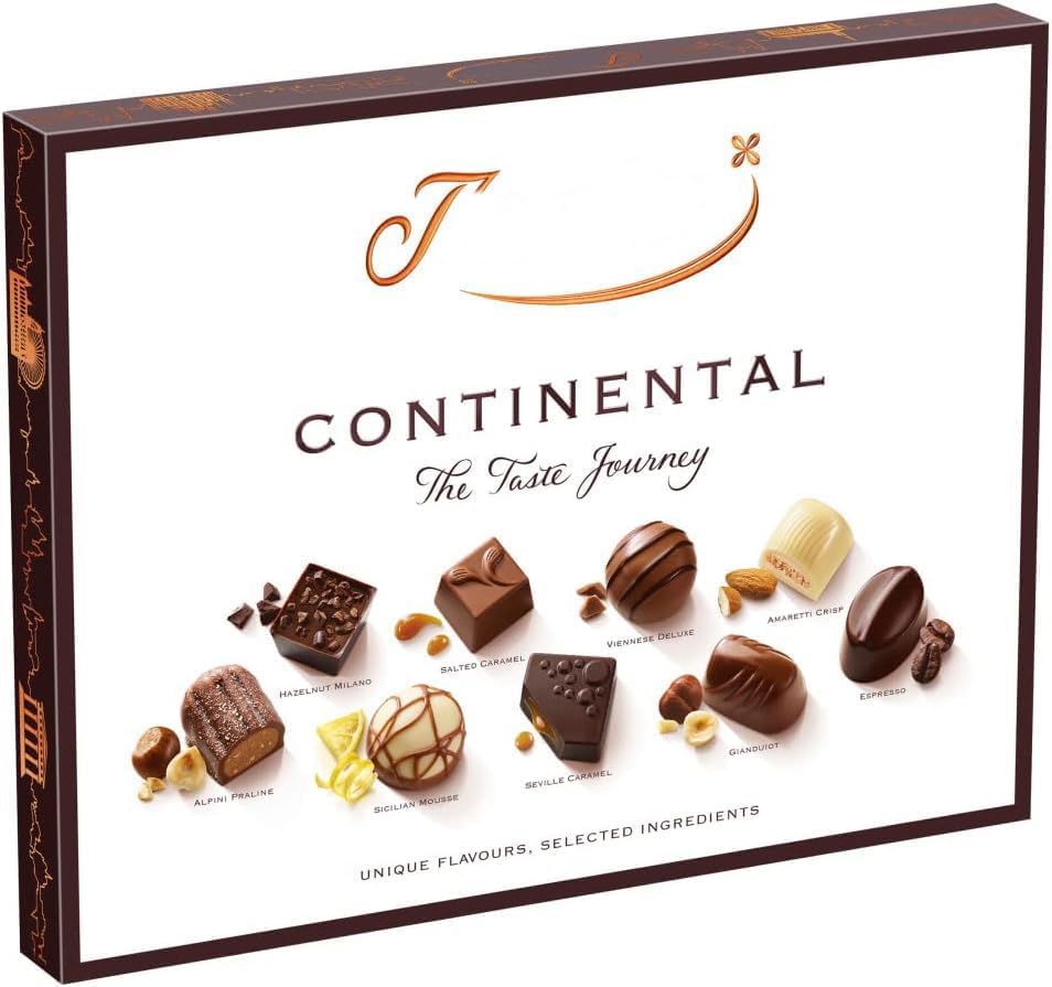 2 x Thortans Continental, Chocolate Gift, Unique Flavours Milk, White, Dark Chocolate, 264g