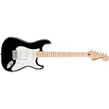 Squier Affinity Series Stratocaster Electric Guitar, with 2-Year Warranty, Black, Maple Fingerboard