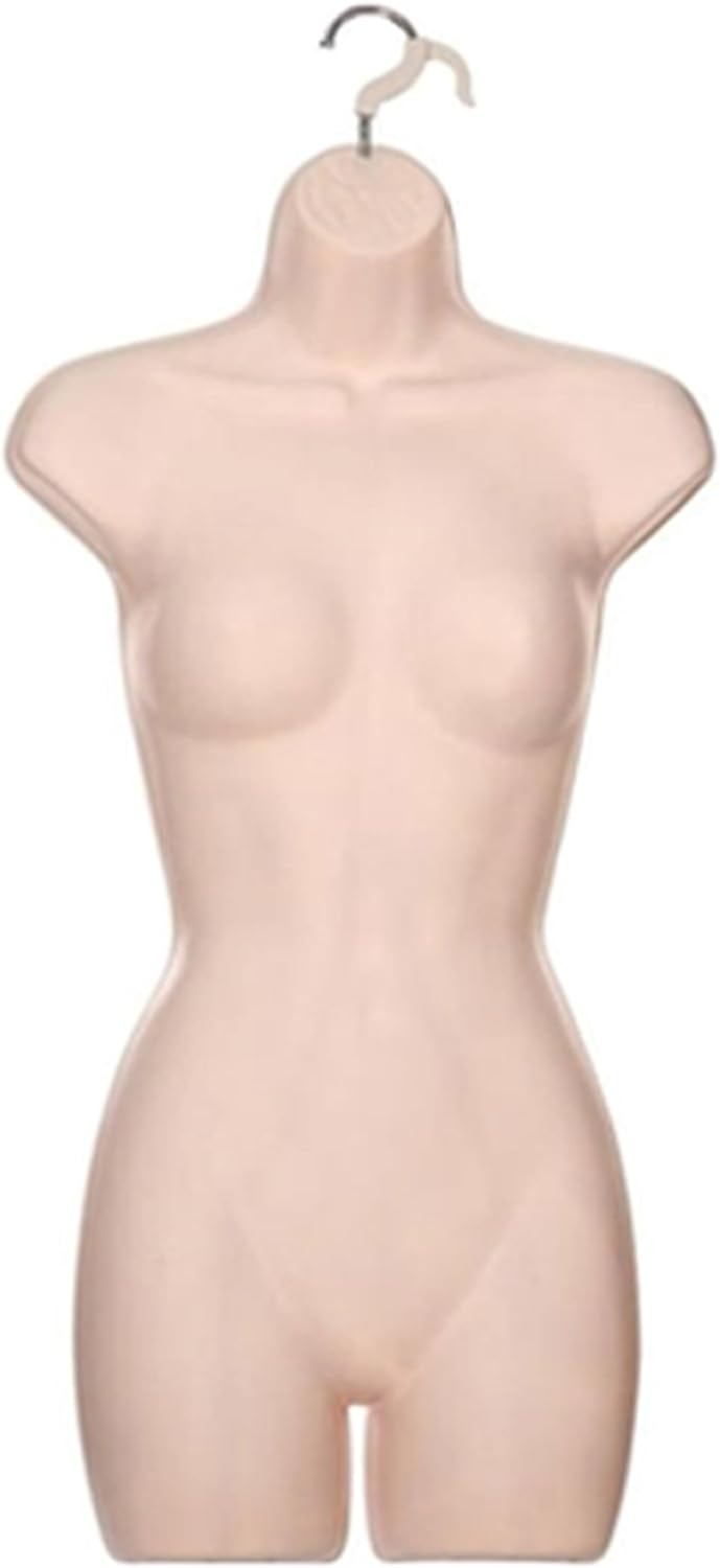 Adult Female Full Size Hanging Body Form Display Mannequin Body Form Mannequin Display Form (Light Skin)