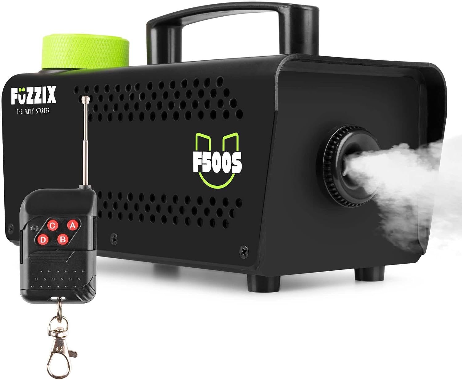 Fuzzix F500S Party Smoke Machine with Wireless Remote - Compact Fog Maker for Disco, Halloween, Events - Powerful, Easy-to-Use Atmosphere Equipment for Stunning Party Effects
