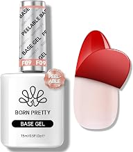 Born Pretty Peel Off Base Gel, Peelable Base Gel Coat for Gel Polish, Peelable Clear Foundation for Use with UV LED Nail Lamp, Nail Practice UV Nail Lamp Required Perfect for Beginners 15ML