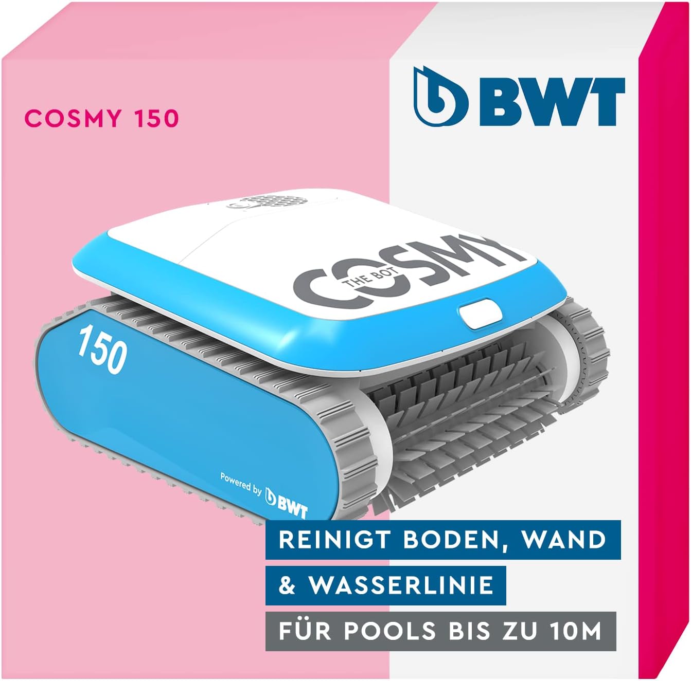 BWT Cosmy 150 Pool Robot | Particularly light and compact | for pools up to 10 m long | Reliable cleaning of the bottom | Suitable for pools of all shapes