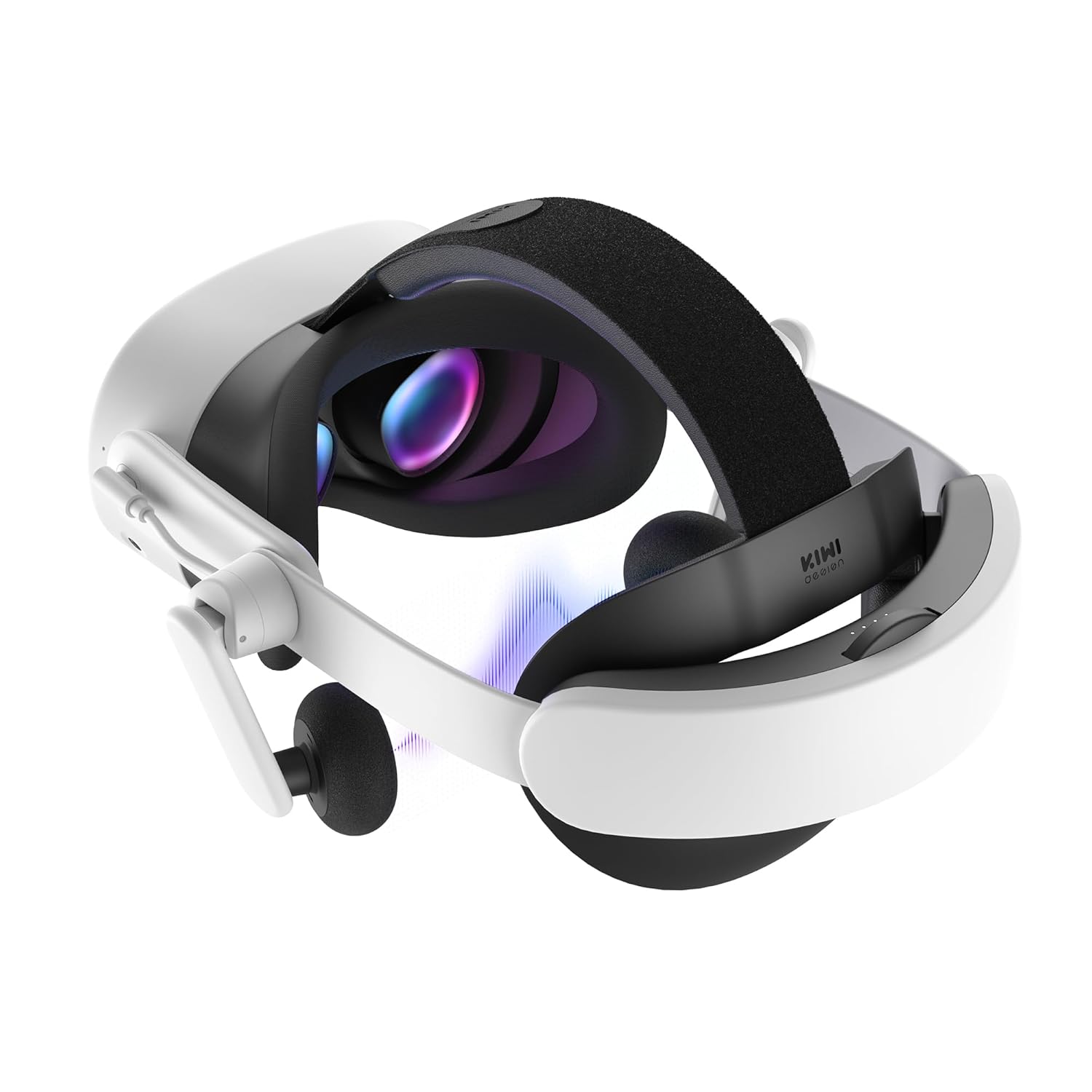 KIWI design Audio Head Strap with Battery for Meta/Oculus Quest 3/3S, K4 Duo DualFast Charging Headset, VR Accessories with Balanced Design for Enhanced Sound Effects & Playtime