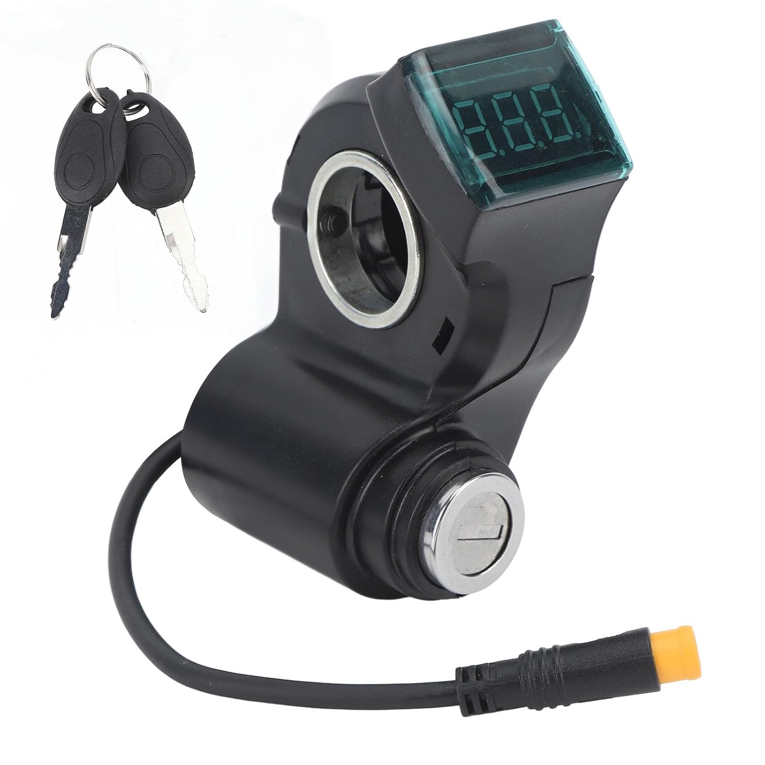 Ejoyous Electric Scooter Handlebar Switch Lock, 10 Inch ABS 3 Pin Digital Battery Power Display Switch Lock with Keys for Replacement