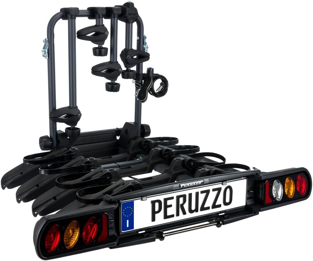 Peruzzo Pure Instinct Tow Ball Cycle Carrier, Charcoal Grey, 4 Bikes