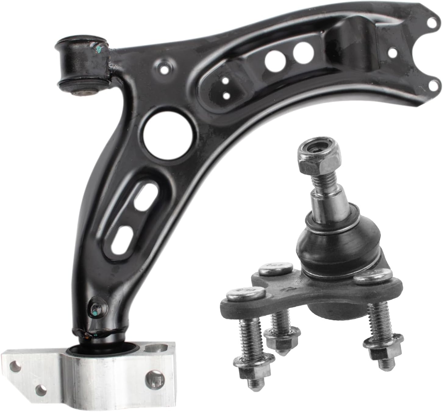 TRQ Front Right Lower Control Arm with Ball Joint Set Passenger Side Lower Compatible with 2010-2017 Volkswagen Tiguan 2017-2018 Tiguan Limited
