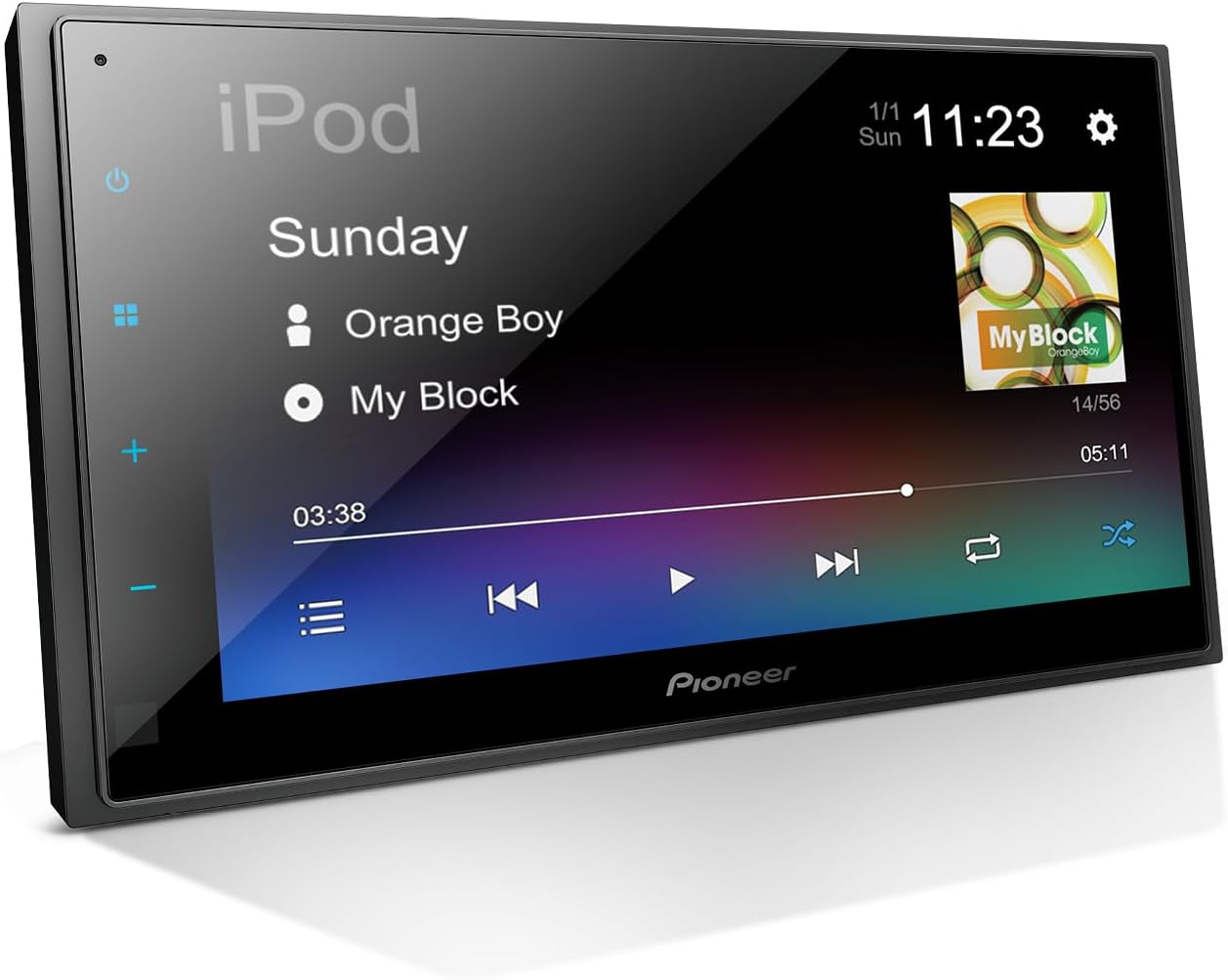 Pioneer DMH-130BT 6.8" Resistive Touchscreen, Double Din – Bluetooth, Backup Camera, USB, FLAC, AM/FM Radio, Short Chassis, 50W x 4 Output, Steering Wheel Input