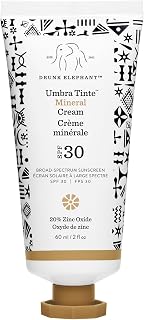 Drunk Elephant Umbra Tinte Mineral Cream SPF 30/PA+++ - 100% Mineral Sun Protection - Lightweight & Blendable - Free of Essential Oils, Silicones & Fragrances - Cruelty Free - 2 fl oz