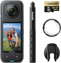 Insta360 X4 Premium Lens Guards Bundle - 8K Waterproof 360 Action Camera, 4K Wide-Angle Video, Invisible Selfie Stick, Removable Lens Guards, 135 Min Battery Life, AI Editing, Stabilization