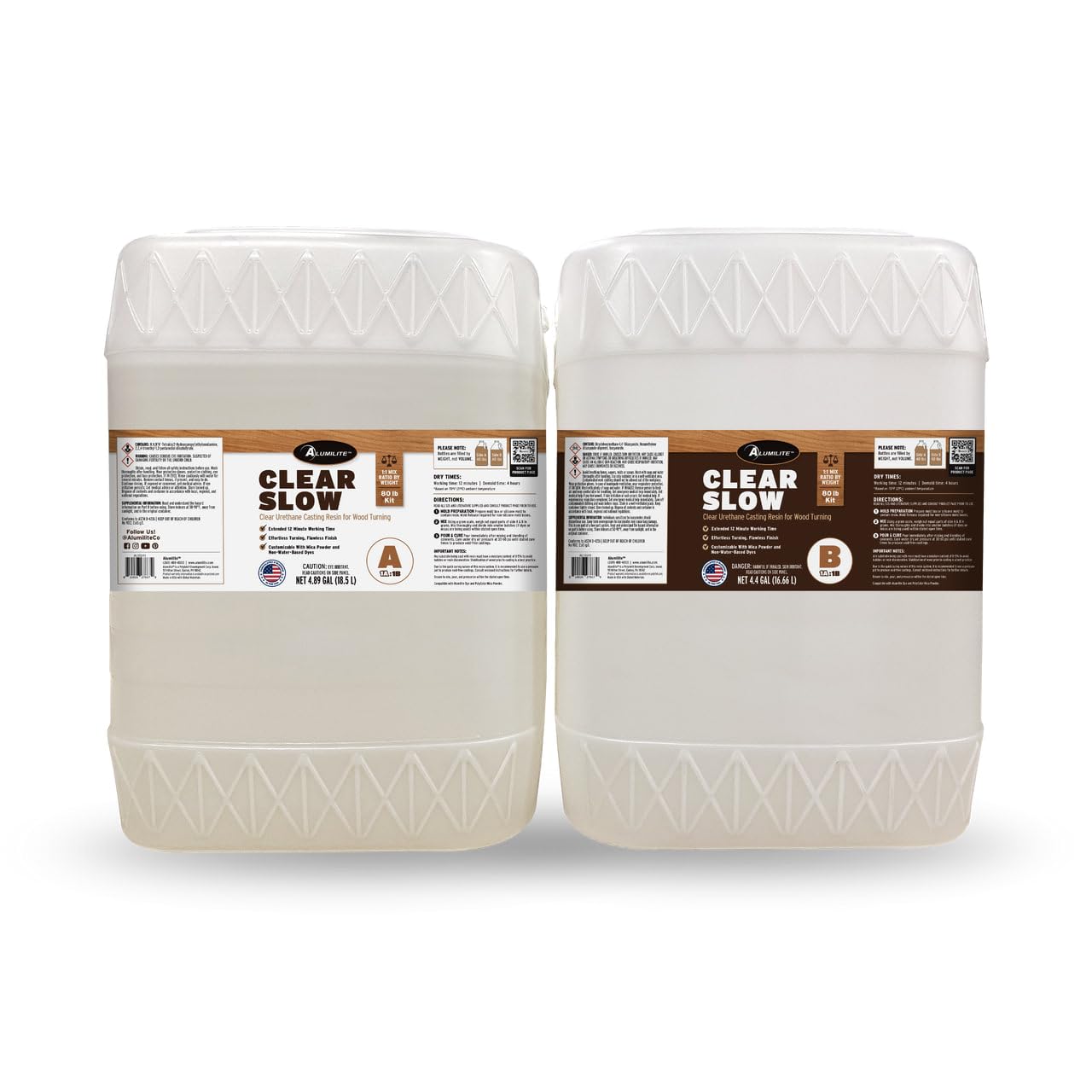 Alumilite Clear Slow Casting Resin, 80 lb, Perfect for Woodturning
