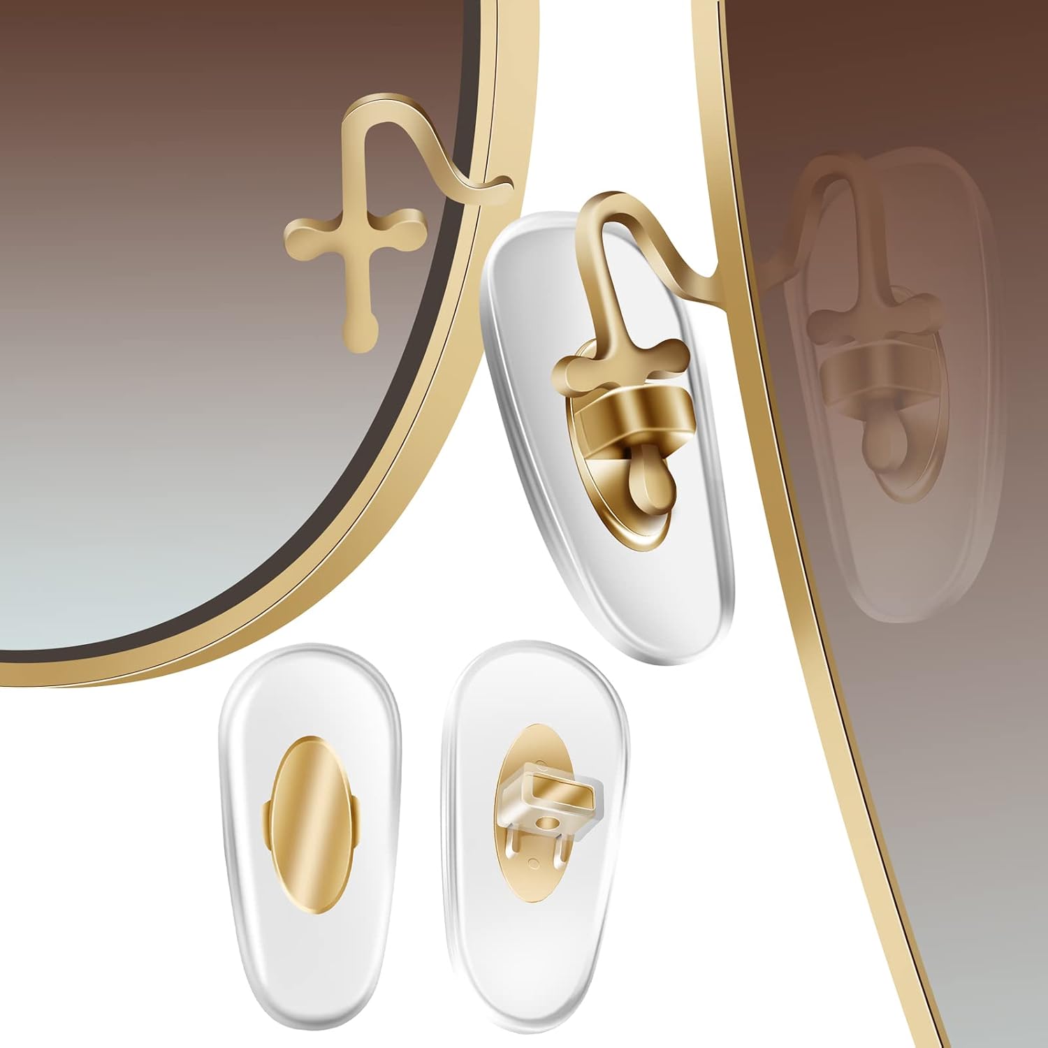5 Pairs Replacement Nose Pads for RayBan RB3549, RB4071, RB6336, RB7140, RB8415 and More Plug in Eyeglasses, Sunglasses Models - Gold