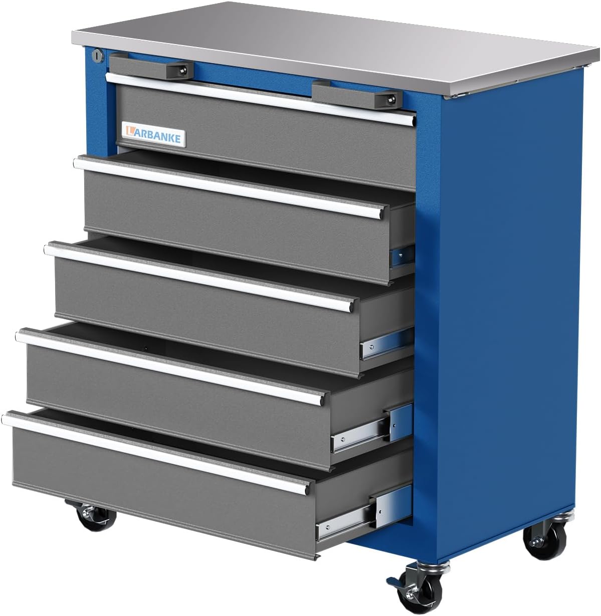 5-Drawer Rolling Tool Chest,Tool Cabinet on Wheels with Keyed Locking System and Drawer Liners,Tool Chest with Link Buckle and can be Combined to Large Cabinet Set,for Warehouse,Garage
