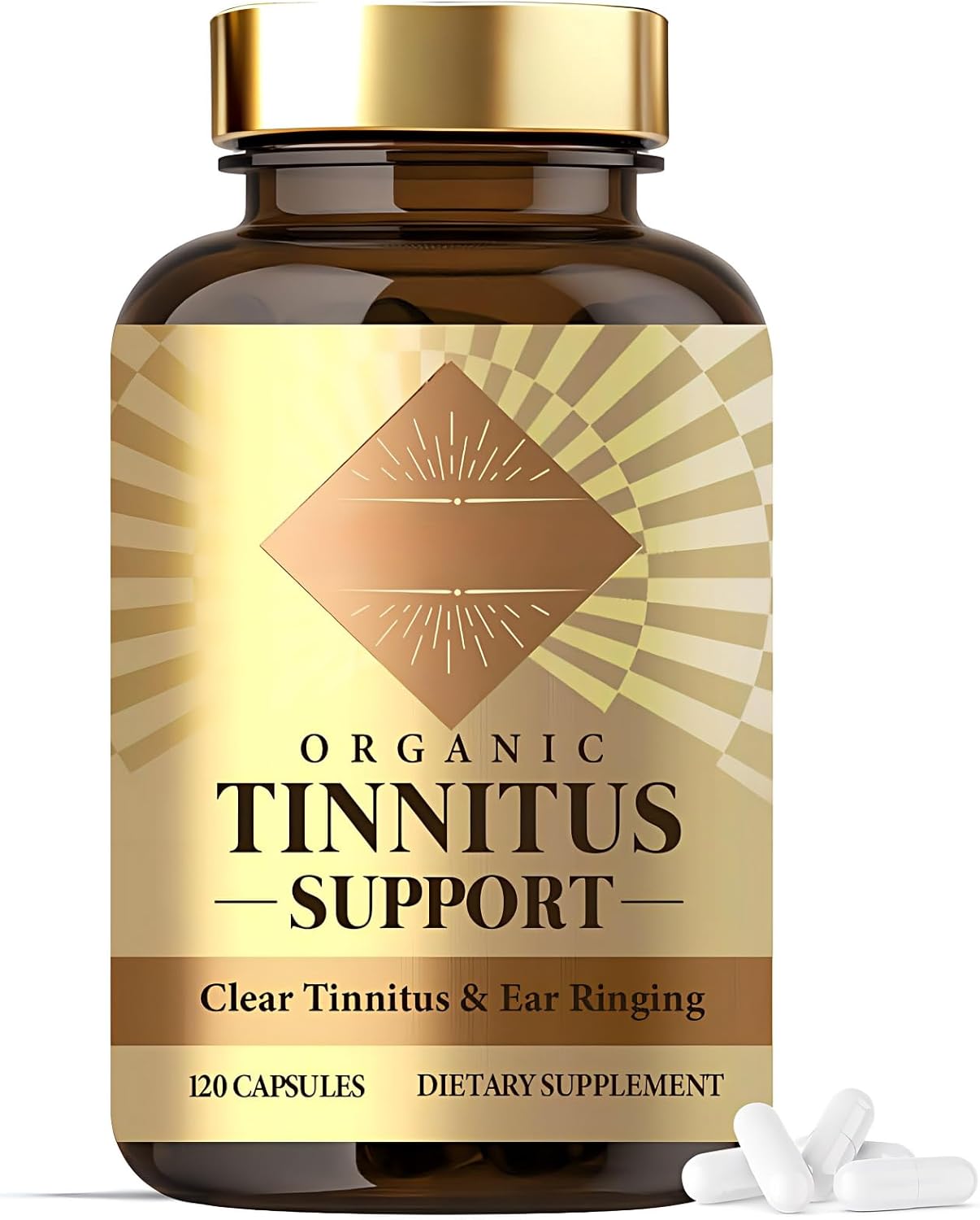 Tinnitus Relief for Ringing Ears - Ear Ringing Relief Tinnitus Support Supplement, Natural Herbal Formula for Inner Ear Health, Soothing Auditory Comfort Capsules, Vegan, 120 Count