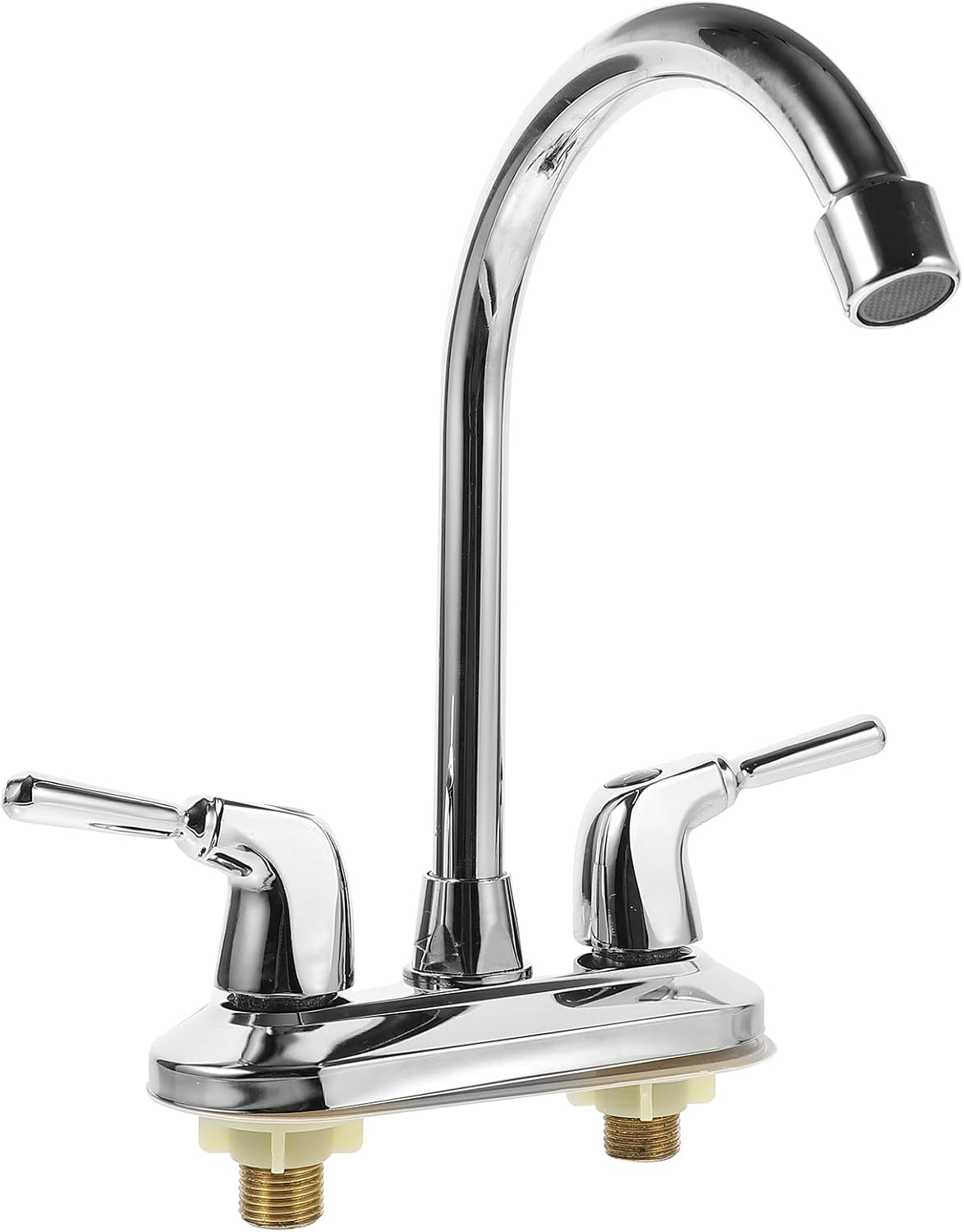 Cabilock Hot and Cold Faucets - Dual Handle Kitchen and Bathroom Mixer Tap with Flexible Rotation for Easy Water Control Dual Hole Installation Stainless Steel Finish